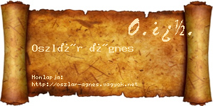 Oszlár Ágnes névjegykártya